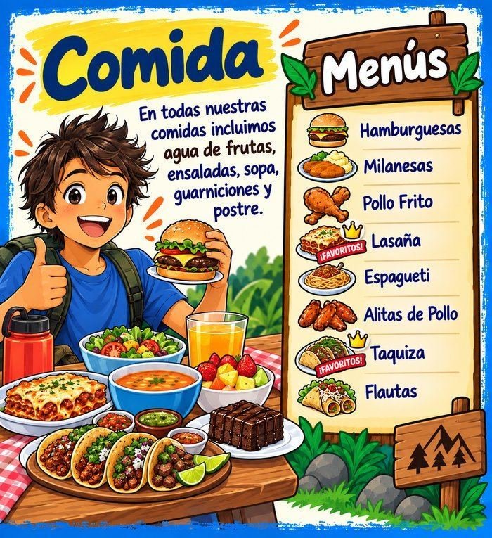 Menú de Comida Ojo Ciego Camp